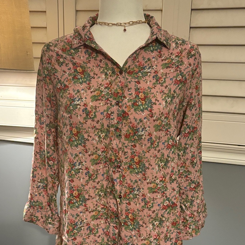 Floral Button-Up Blouse from Italy